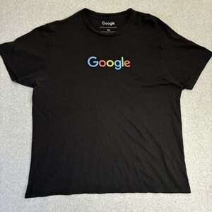 Mens Google Logo T Shirt Black Tech Company Graphic Tee Size XL Cotton